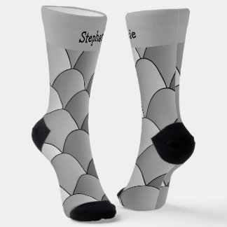 Grey Art Deco Design Socks