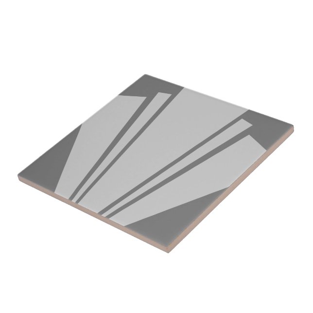 Grey Art Deco Design Tile (Side)