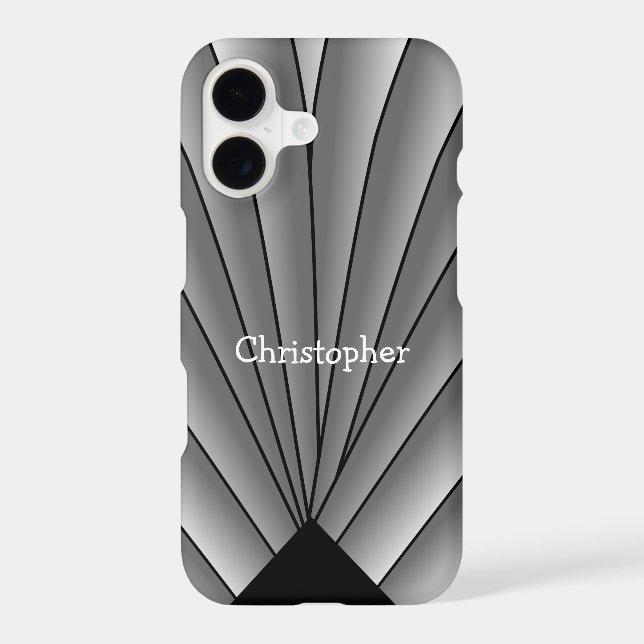 Grey Art Deco Fan Design (Back)