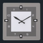 Grey Art Deco Square Wall Clock<br><div class="desc">Great design. You will love it like others. Be free to use this design for other product or to add your text. Follow me for more. Thank you. Have a nice day.</div>