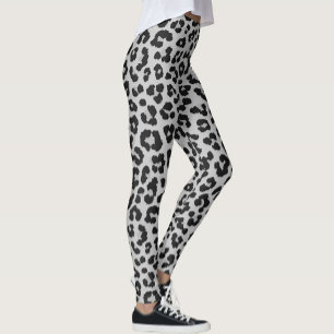 Grey Ash Leopard Cheetah Animal Pattern Leggings