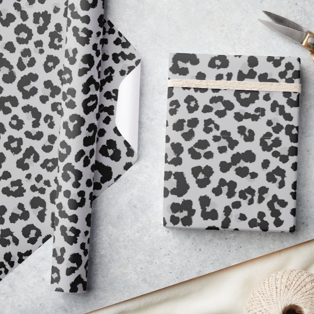 Grey Ash Leopard Cheetah Animal Pattern Wrapping Paper (Creator Uploaded)