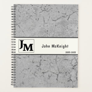 Grey Asphalt Grunge Masculine Design Planner