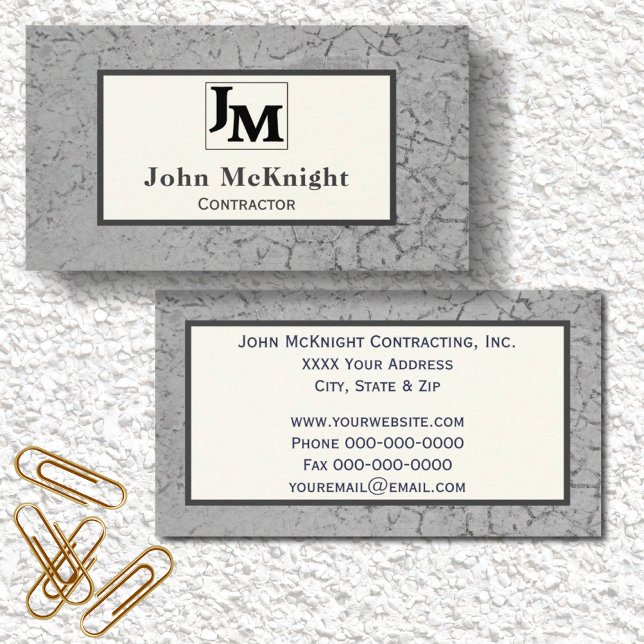 Grey Asphalt Texture with Custom Logo Business Card (Creator Uploaded)