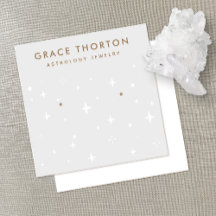 Grey Astrology Stars Earring Jewelry Display Card