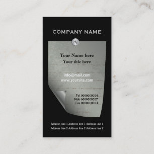 Grey attached note custom black business card