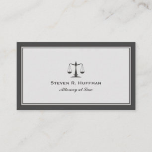 Grey Attorney  Justice Scale Professional Business Card
