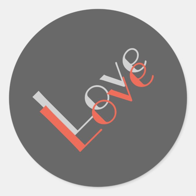 Grey Attractive Parisian Love Wedding Classic Round Sticker (Front)