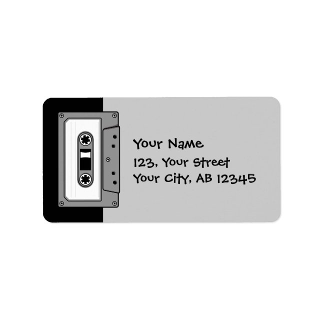 Grey Audio Cassette Tape Label (Front)