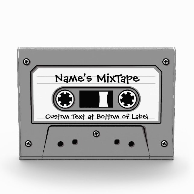 Grey Audio Cassette Tape Photo Block (Front)