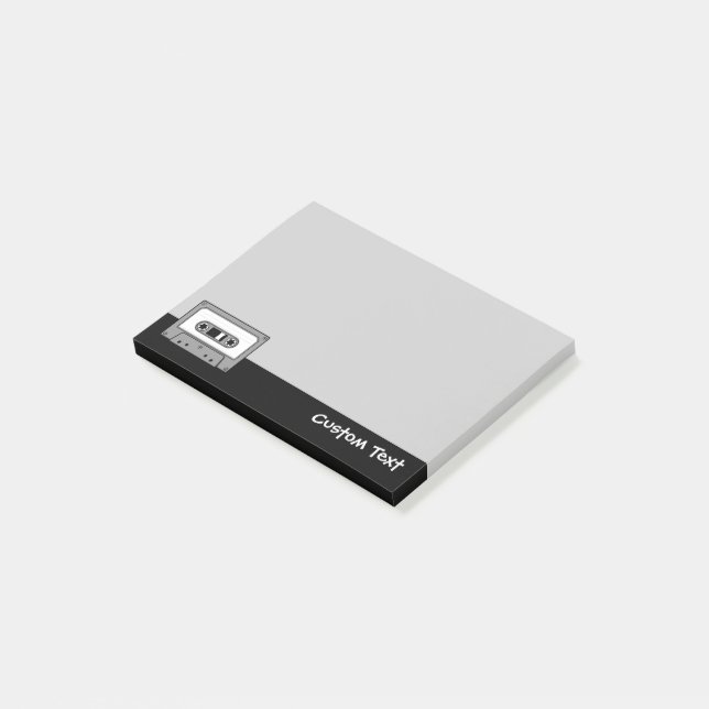 Grey Audio Cassette Tape Post-it Notes (Angled)
