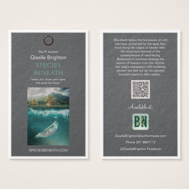  Grey Author's Promotional Material Profile Cards (Front & Back)