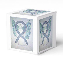 Grey Awareness Ribbon Angel Party Favour Box