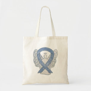 Grey Awareness Ribbon Art Custom Tote Bag
