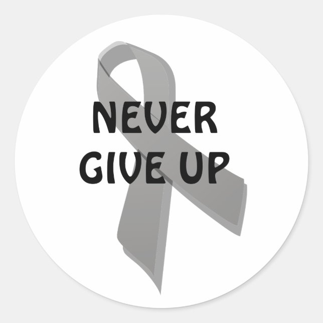 grey awareness ribbon classic round sticker (Front)