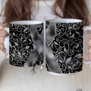 Grey Awareness Ribbon Mug Design