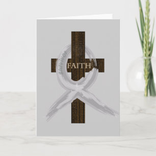 Grey Awareness Ribbon on Cross Card