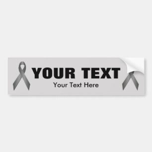Grey Awareness Ribbon Template Bumper Sticker 3