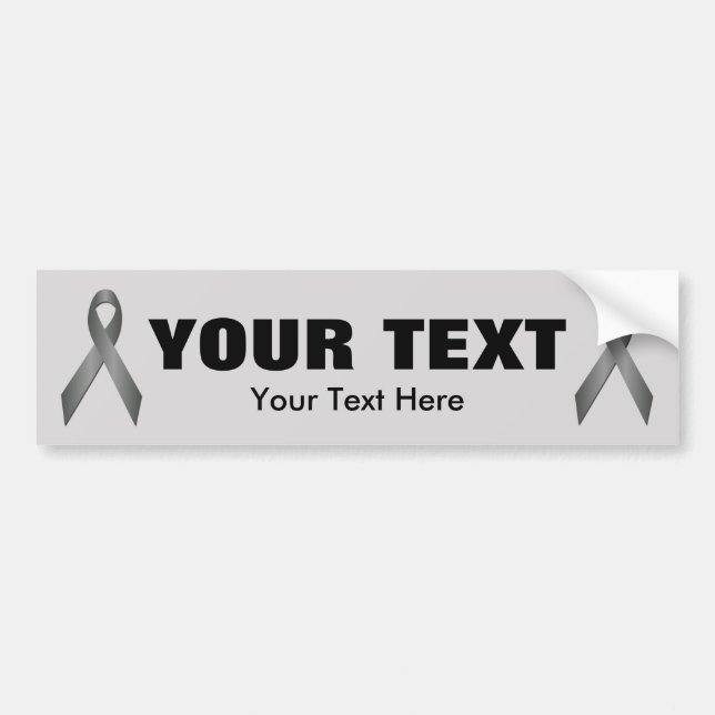 Grey Awareness Ribbon Template Bumper Sticker 3 (Front)