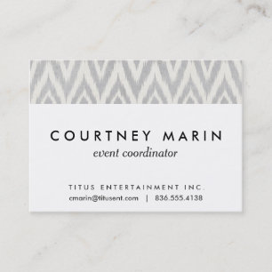 Grey Aztec Pastel Watercolor Ikat Soft Geometric Business Card