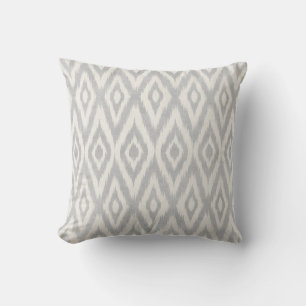 Grey Aztec Pastel Watercolor Ikat Soft Geometric Cushion