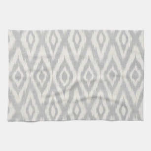 Grey Aztec Pastel Watercolor Ikat Soft Geometric Tea Towel