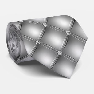 Grey Background and Pearls   Tie