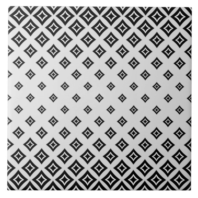 Grey Background Colour and Geometric Square Patter Tile (Front)