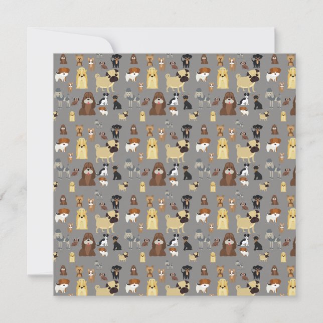 grey background dogs pattern (Front)