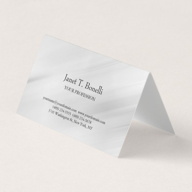 Grey Background Elegant Plain Simple Professional Business Card (Front)