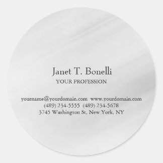 Grey Background Elegant Plain Simple Professional Classic Round Sticker