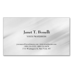 Grey Background Elegant Plain Simple Professional Magnetic Business Card