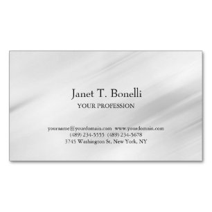Grey Background Elegant Plain Simple Professional Magnetic Business Card