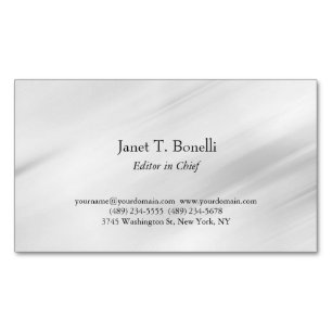 Grey Background Elegant Plain Simple Professional Magnetic Business Card