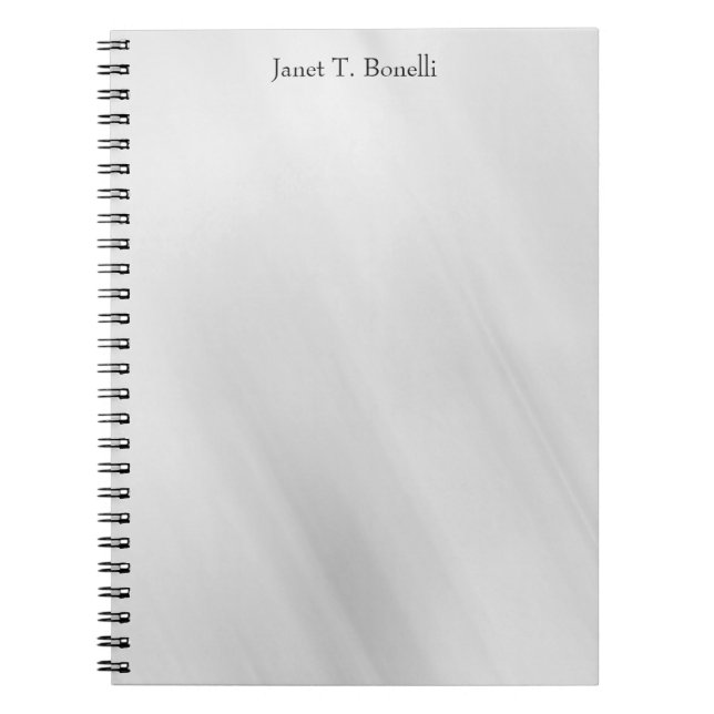 Grey Background Elegant Plain Simple Professional Notebook (Front)