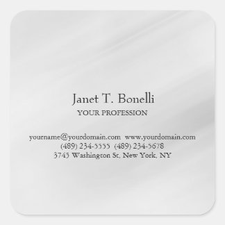 Grey Background Elegant Plain Simple Professional Square Sticker