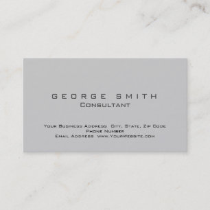 Grey Background Modern Simple Plain Business Card