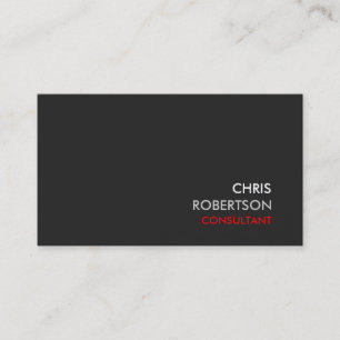 Grey Background Red Modern Business Card