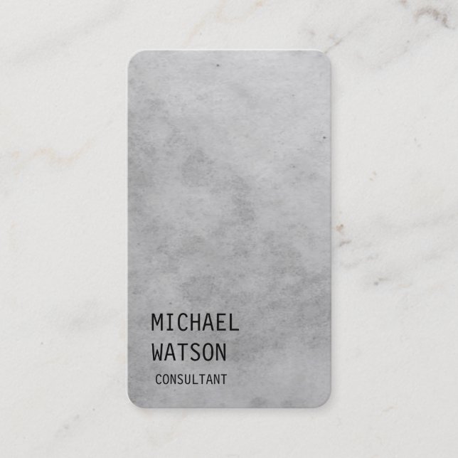 Grey Background Simple Plain Trendy Consultant Business Card (Front)