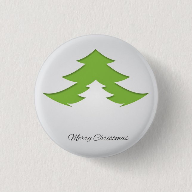  Grey Background With Christmas Tree 3 Cm Round Badge (Front)