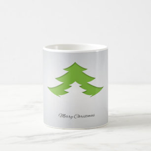 Grey Background With Christmas Tree Coffee Mug