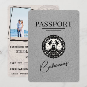Grey Bahamas Passport Save The Date