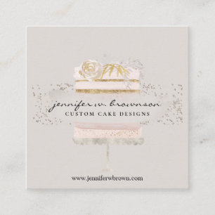 Grey baking video sales food blogging square business card