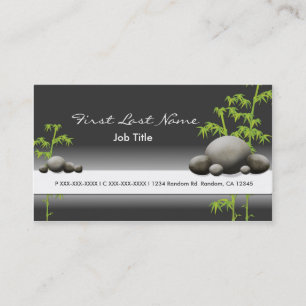 Grey bamboo rock spa business cards
