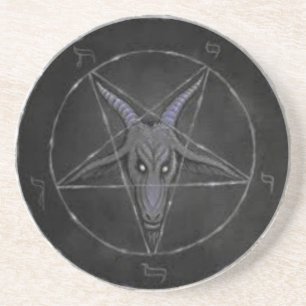 Grey Baphomet Drink Coaster or Ritual Alter Piece