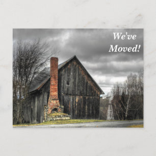 Grey Barn We've Moved New Address Postcard