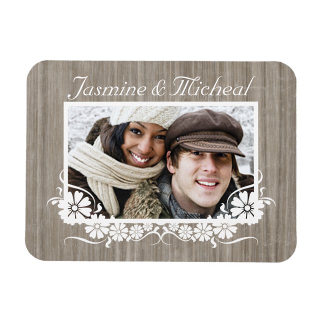 Grey Barnwood Custom Photo Flex Magnet (Horizontal)