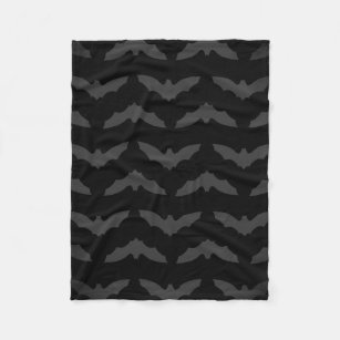 Grey Bat Silhouette Pattern Fleece Blanket