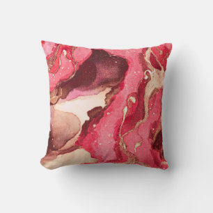 Grey Batik Illustration. White Silky Texture. Rose Cushion
