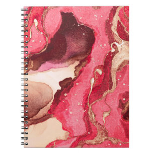 Grey Batik Illustration. White Silky Texture. Rose Notebook